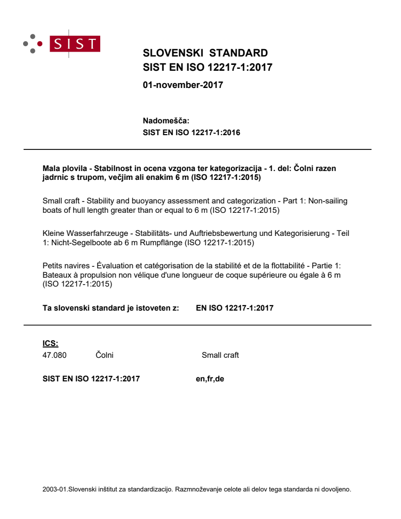 EN ISO 12217-1:2017 EN ISO 12217-1:2017 - BARVE - Page 1 preview