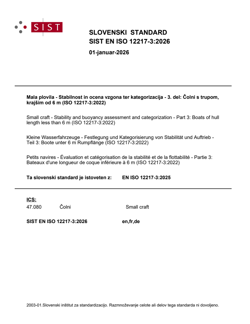 SIST EN ISO 12217-3:2026 - BARVE