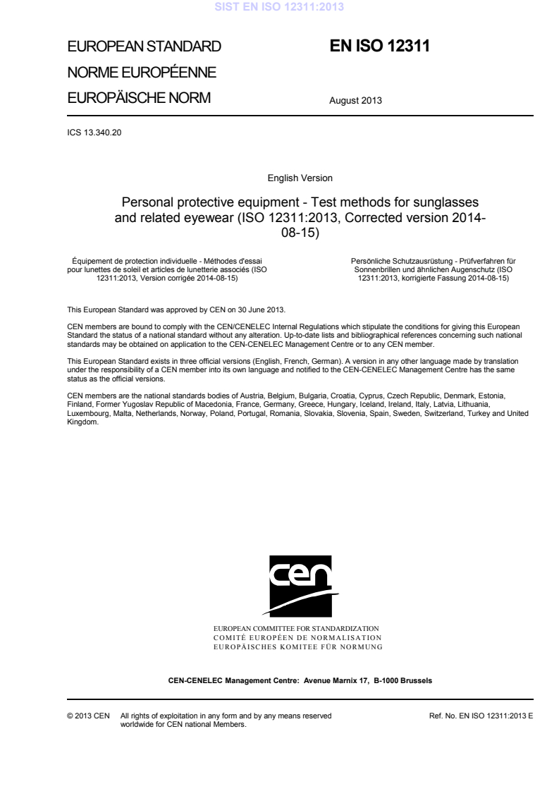 EN ISO 12311:2013 EN ISO 12311:2013 - Page 3 preview