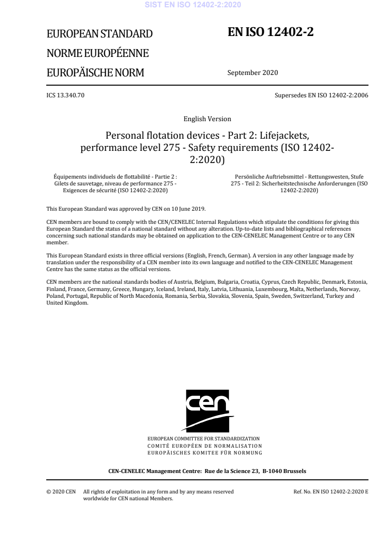 EN ISO 12402-2:2020 EN ISO 12402-2:2020 - Page 3 preview