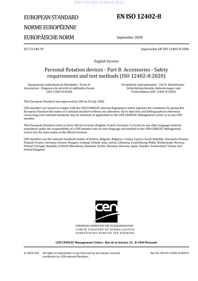 EN ISO 12402-8:2020 EN ISO 12402-8:2020 - Page 3 preview