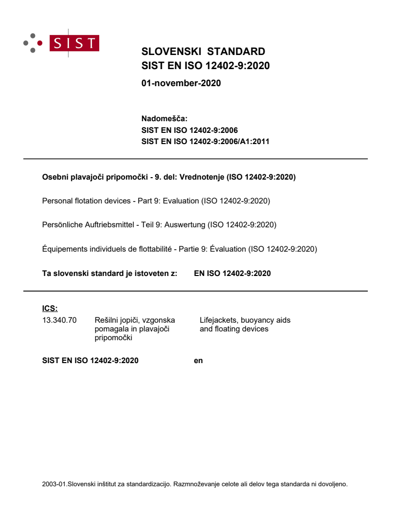 EN ISO 12402-9:2020 EN ISO 12402-9:2020 - Page 1 preview