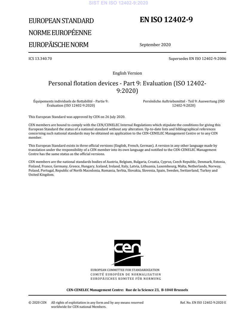 EN ISO 12402-9:2020 EN ISO 12402-9:2020 - Page 3 preview