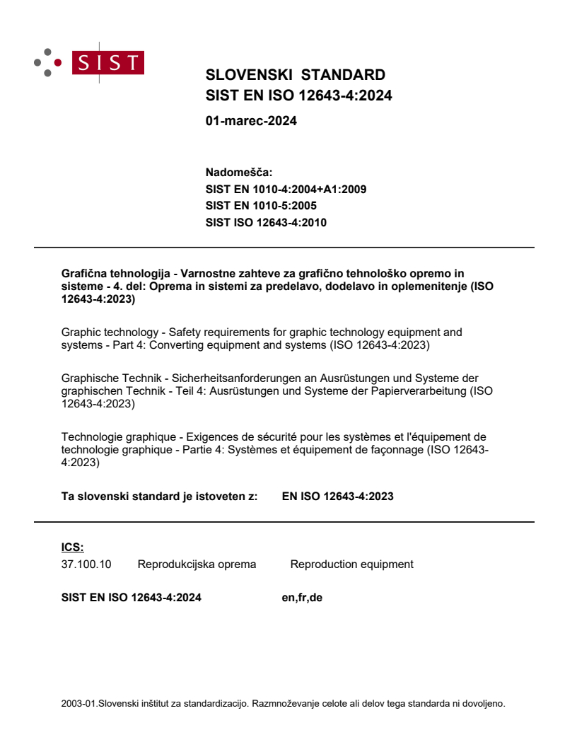 EN ISO 12643-4:2023 EN ISO 12643-4:2024 - Page 1 preview
