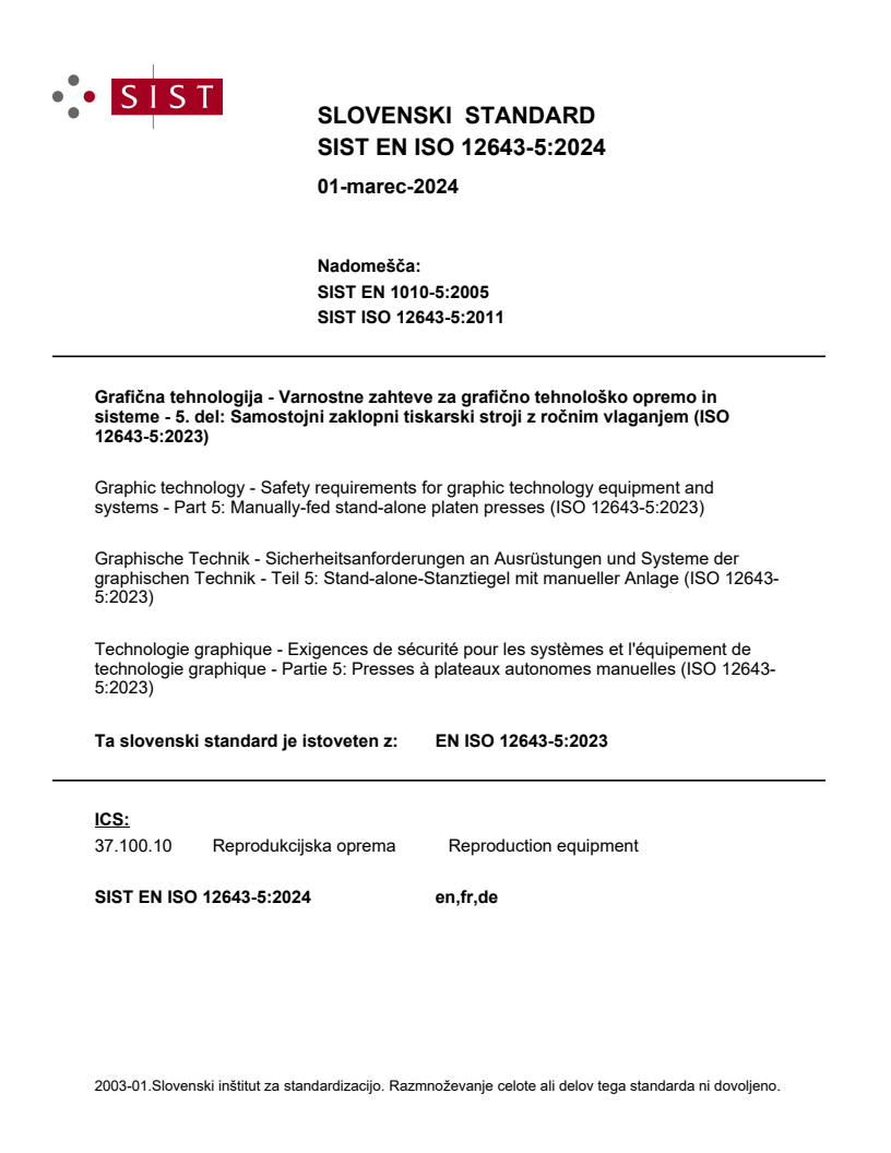 EN ISO 12643-5:2023 EN ISO 12643-5:2024 - Page 1 preview