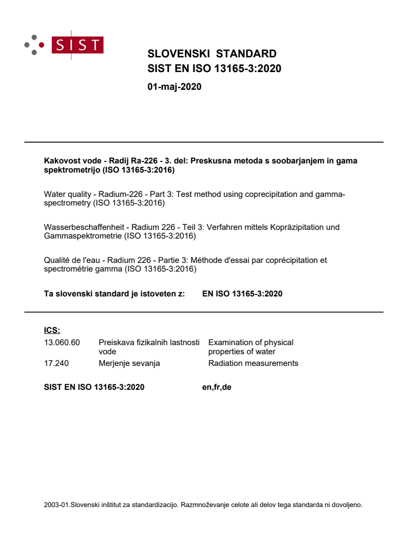 EN ISO 13165-3:2020 EN ISO 13165-3:2020 - Page 1 preview