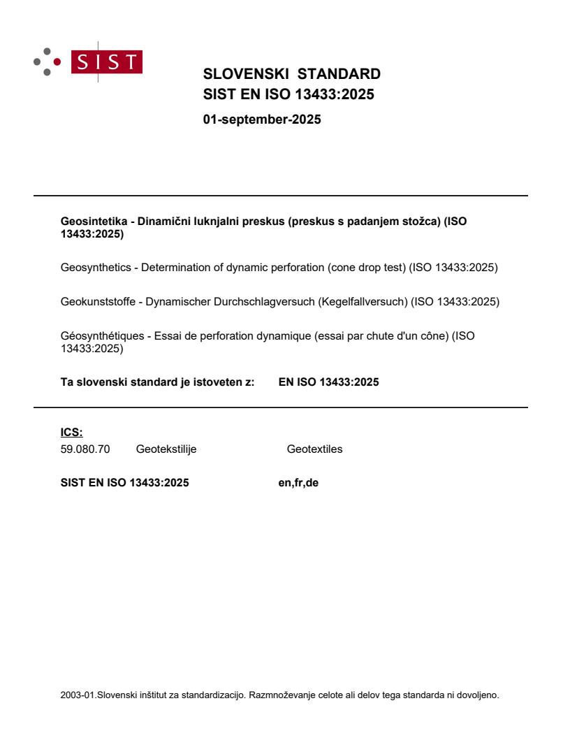 EN ISO 13433:2025