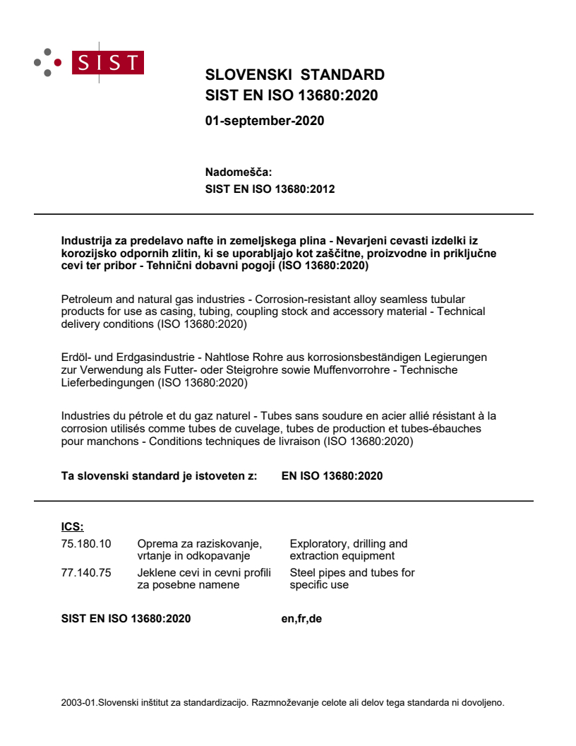 EN ISO 13680:2020 EN ISO 13680:2020 - BARVE - Page 1 preview