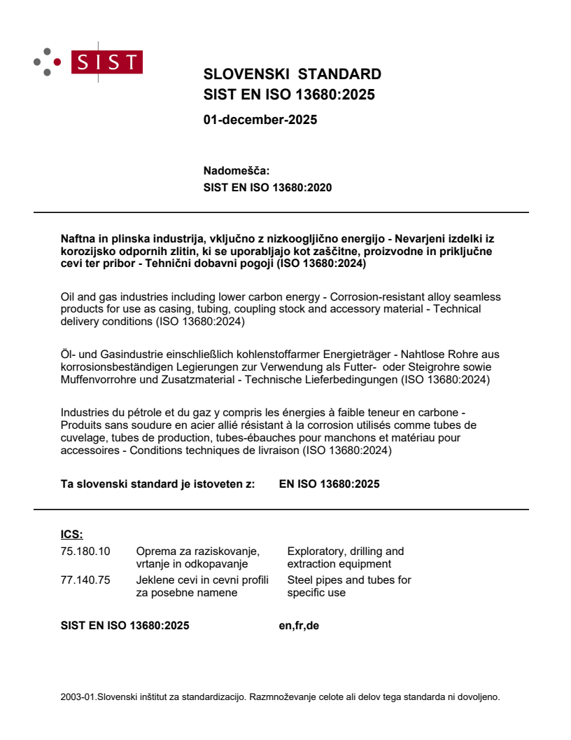 SIST EN ISO 13680:2025 SIST EN ISO 13680:2025 - BARVE
