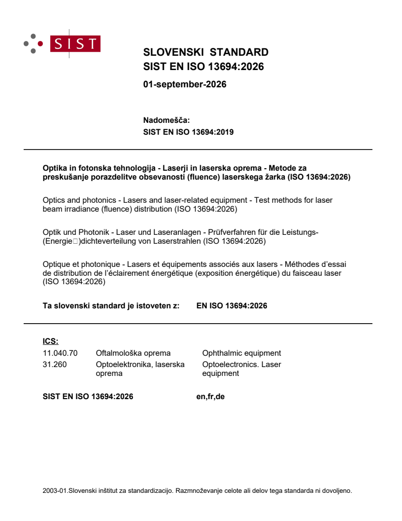SIST EN ISO 13694:2026 SIST EN ISO 13694:2026 - Page 1 preview