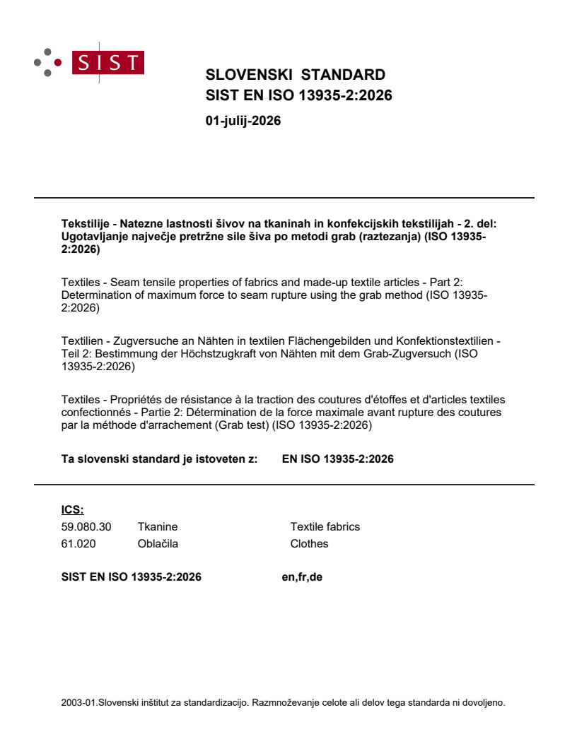 SIST EN ISO 13935-2:2026 SIST EN ISO 13935-2:2026 - Page 1 preview
