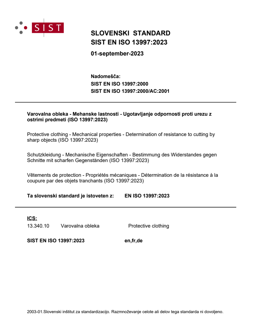 EN ISO 13997:2023 EN ISO 13997:2023 - BARVE - Page 1 preview