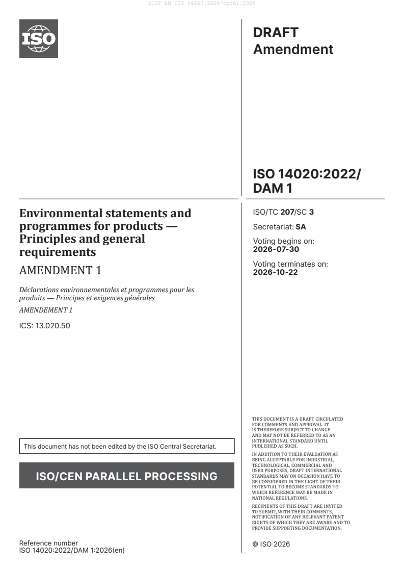 EN ISO 14020:2023/prA1 EN ISO 14020:2024/oprA1:2026 - Page 3 preview