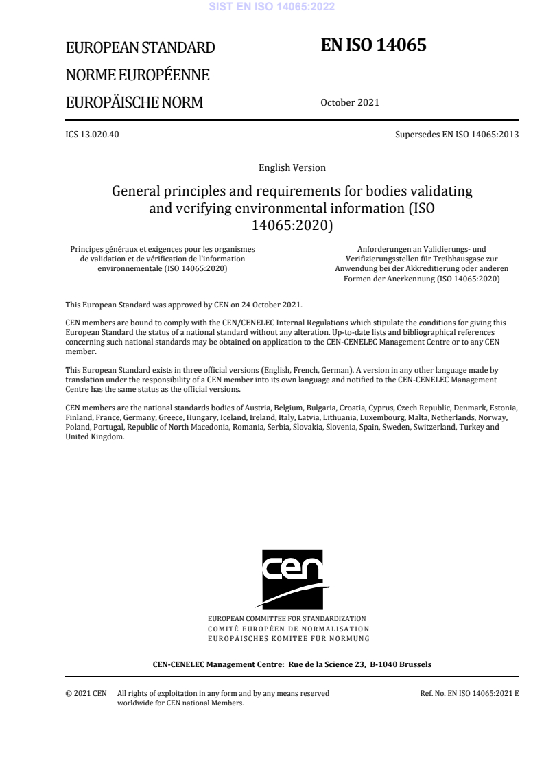 EN ISO 14065:2021 EN ISO 14065:2022 - Page 3 preview