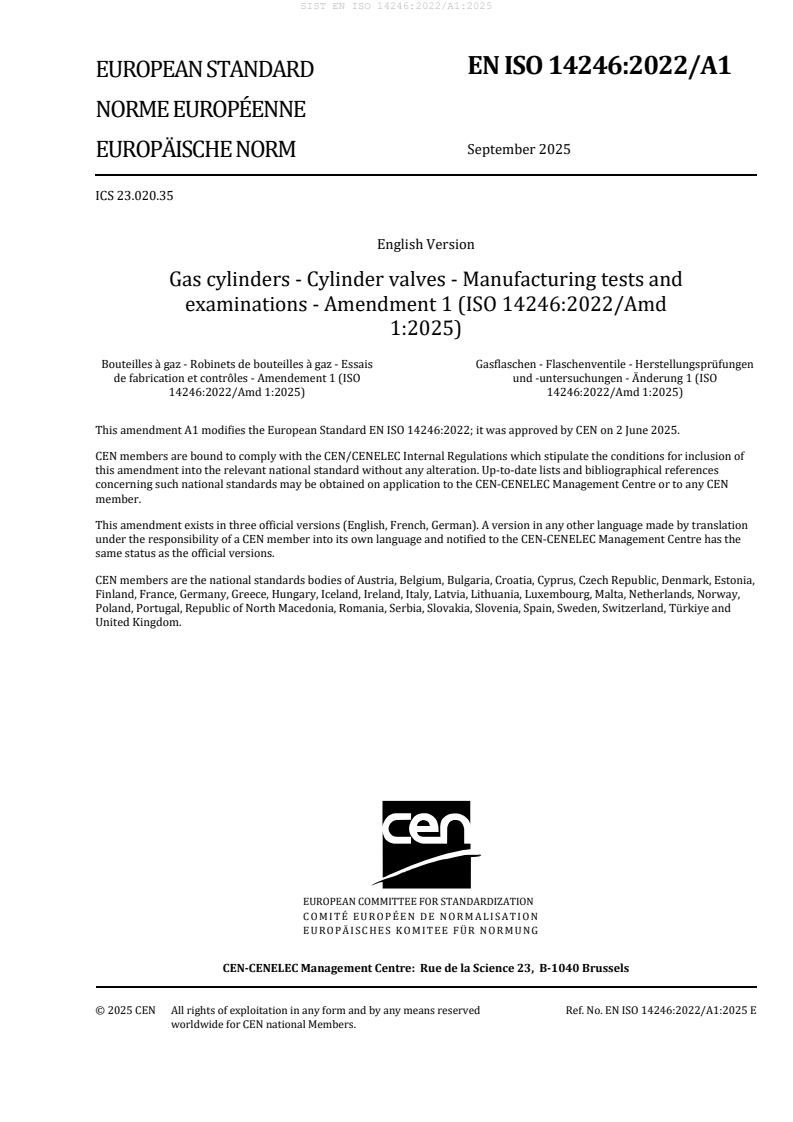 SIST EN ISO 14246:2022/A1:2025 SIST EN ISO 14246:2022/A1:2025