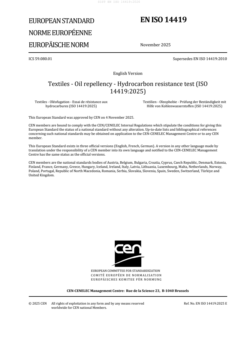 SIST EN ISO 14419:2026