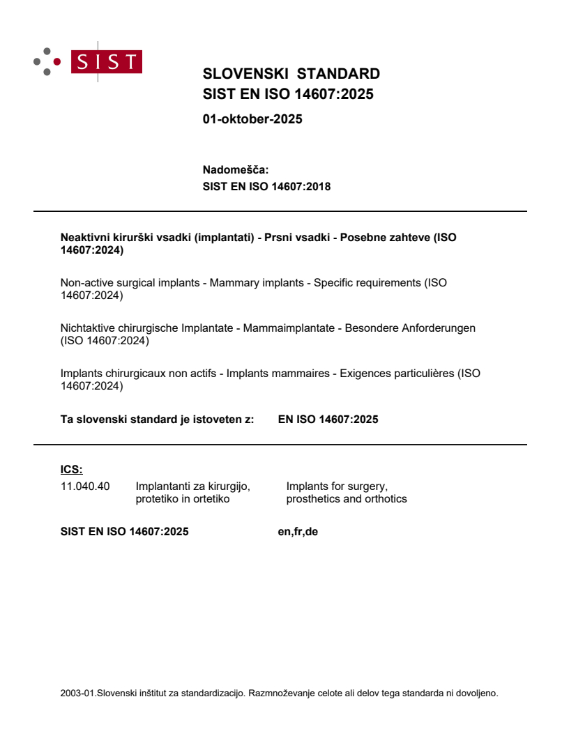 EN ISO 14607:2025