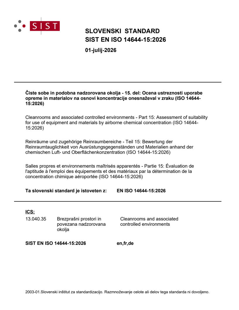 SIST EN ISO 14644-15:2026 SIST EN ISO 14644-15:2026 - Page 1 preview