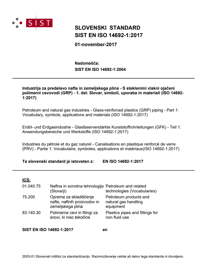 EN ISO 14692-1:2017 EN ISO 14692-1:2017 - BARVE - Page 1 preview