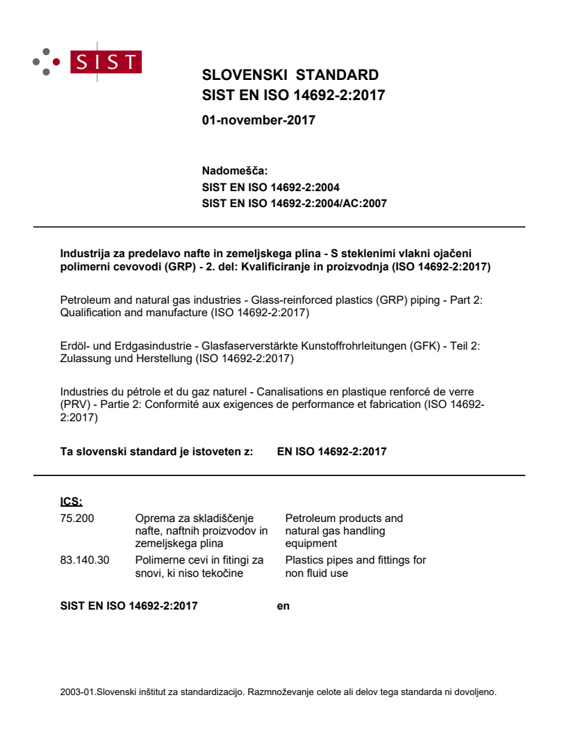 EN ISO 14692-2:2017 EN ISO 14692-2:2017 - BARVE - Page 1 preview