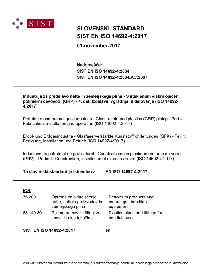 EN ISO 14692-4:2017 EN ISO 14692-4:2017 - BARVE - Page 1 preview