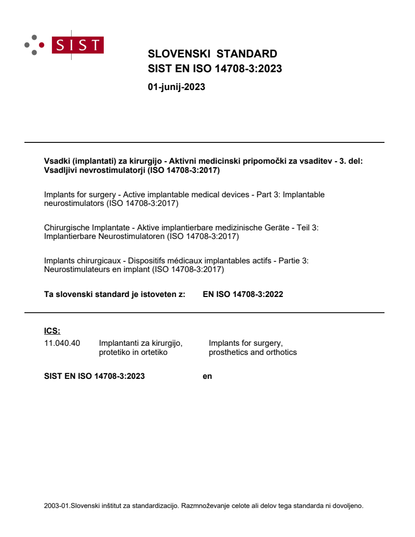 EN ISO 14708-3:2022 EN ISO 14708-3:2023 - BARVE - Page 1 preview