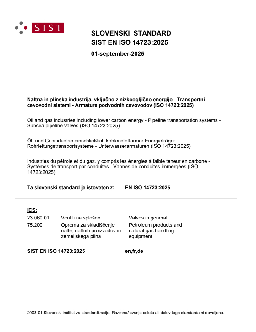 EN ISO 14723:2025