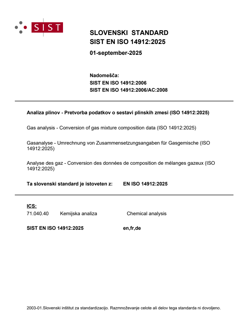 EN ISO 14912:2025