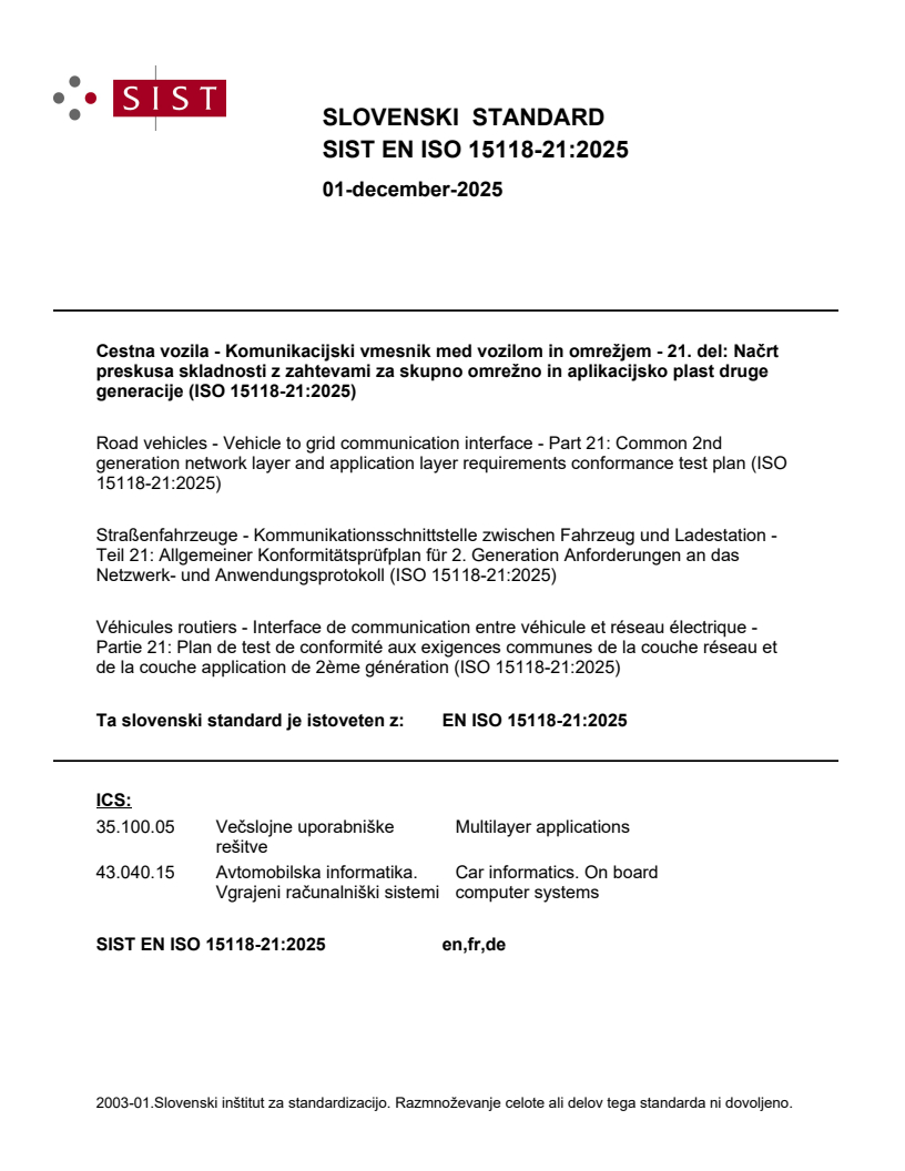 SIST EN ISO 15118-21:2025