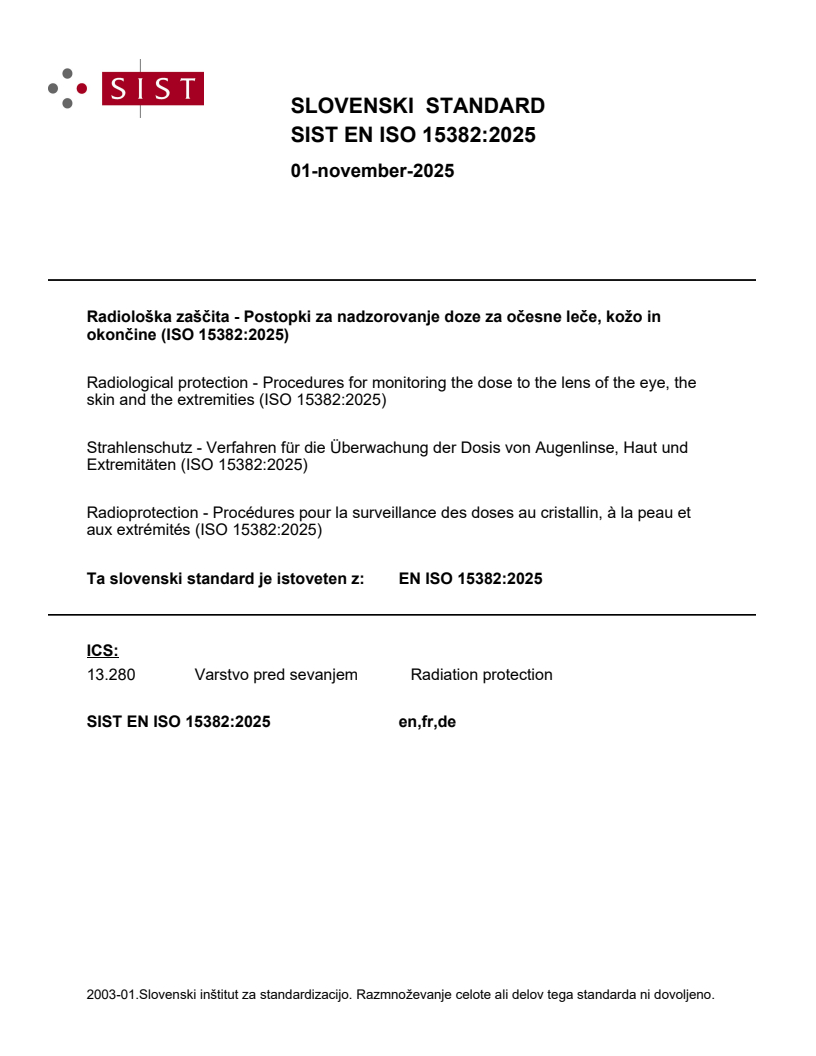 SIST EN ISO 15382:2025