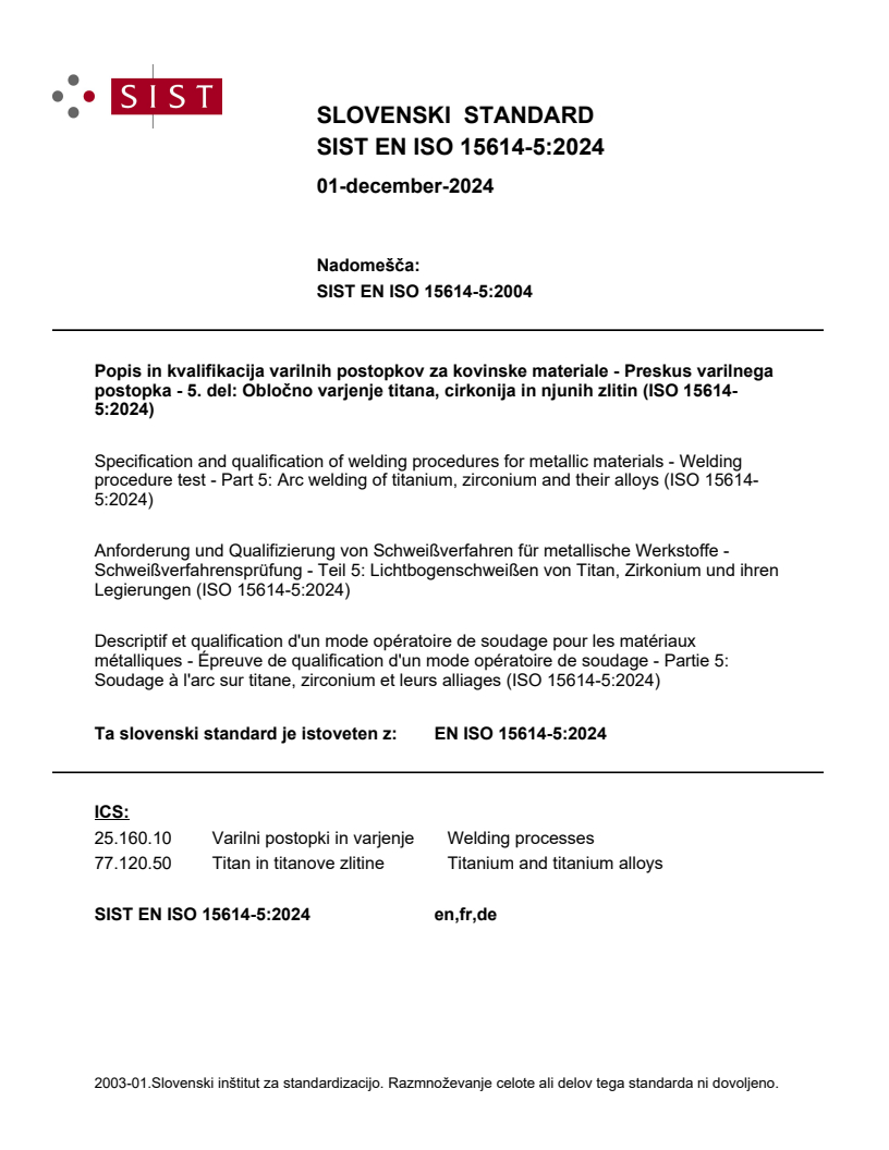EN ISO 15614-5:2024 EN ISO 15614-5:2024 - Page 1 preview