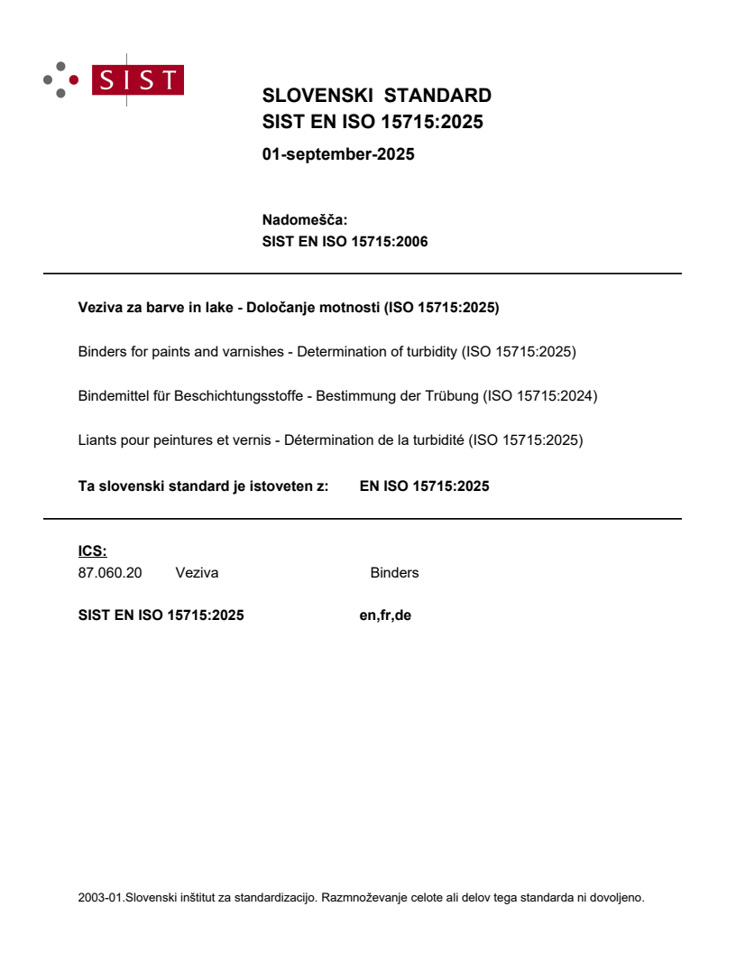 EN ISO 15715:2025