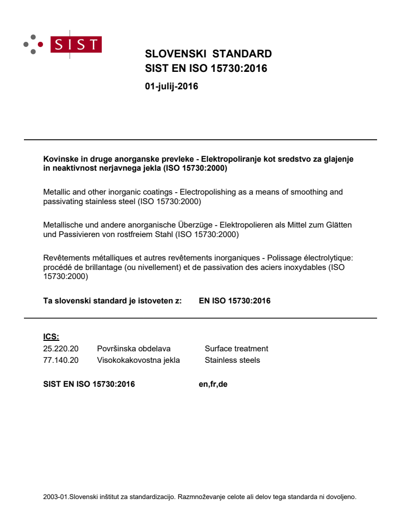 EN ISO 15730:2016 EN ISO 15730:2016 - Page 1 preview