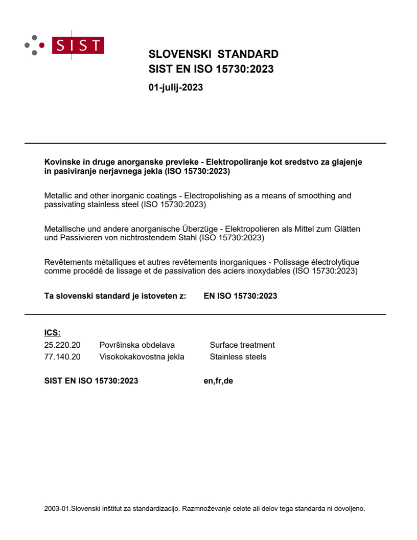 EN ISO 15730:2023 EN ISO 15730:2023 - Page 1 preview