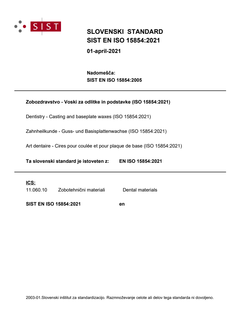 EN ISO 15854:2021 EN ISO 15854:2021 - Page 1 preview