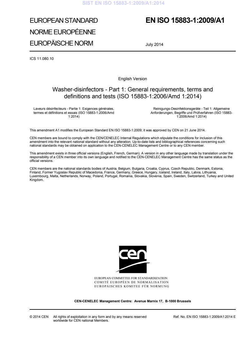 EN ISO 15883-1:2009/A1:2014 EN ISO 15883-1:2009/A1:2014 - Page 3 preview