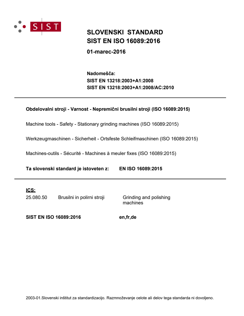 EN ISO 16089:2015 EN ISO 16089:2016 - BARVE - Page 1 preview