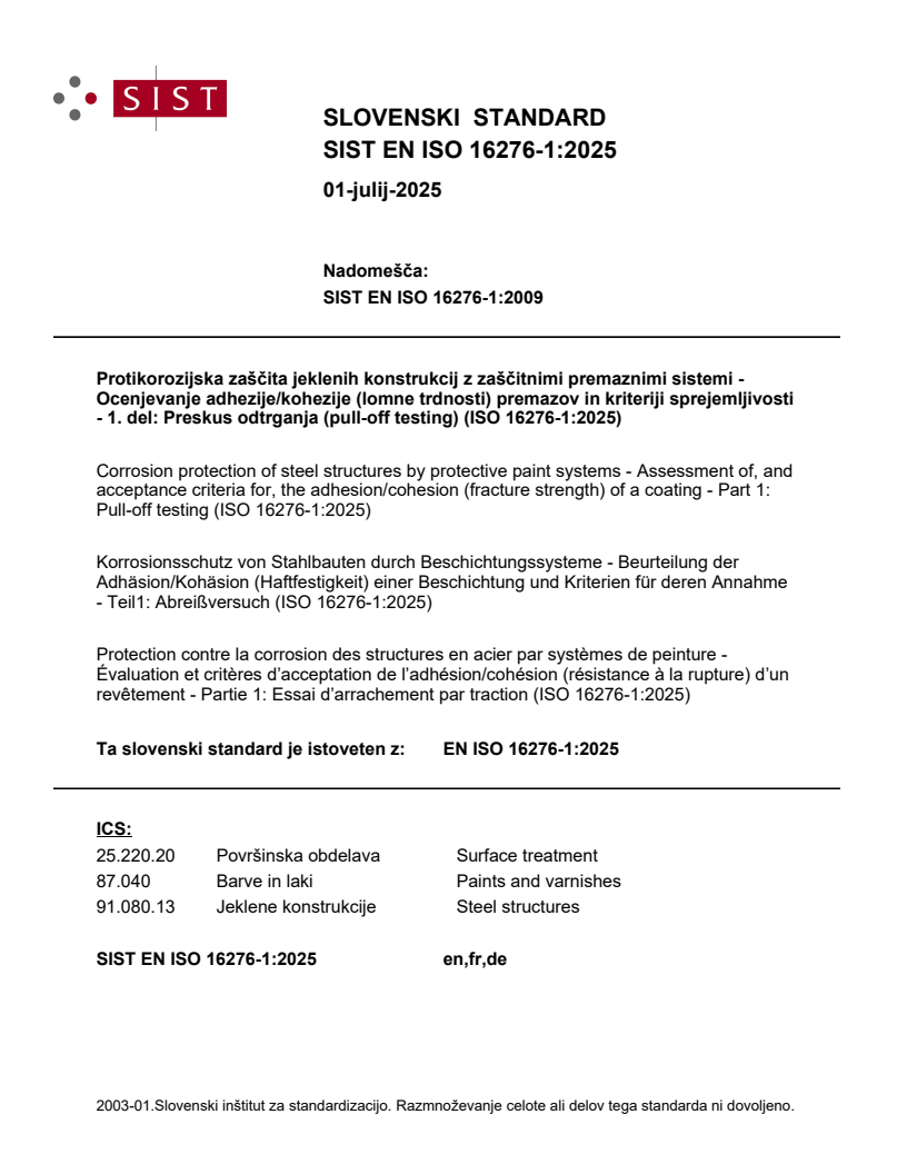 EN ISO 16276-1:2025