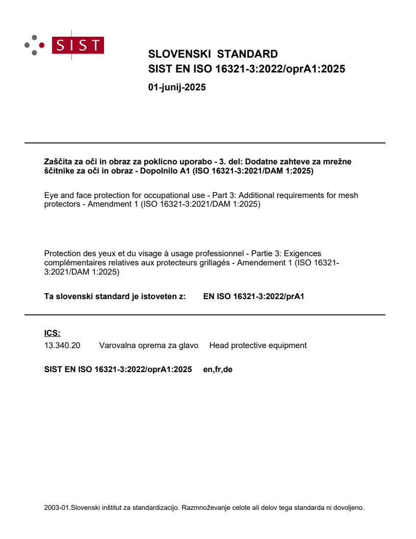 EN ISO 16321-3:2022/oprA1:2025