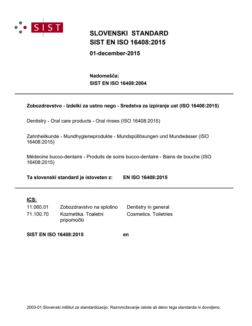 EN ISO 16408:2015 EN ISO 16408:2015 - Page 1 preview