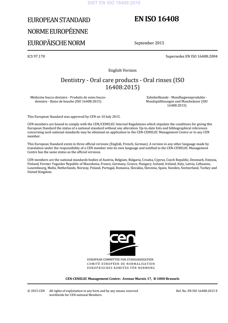 EN ISO 16408:2015 EN ISO 16408:2015 - Page 3 preview