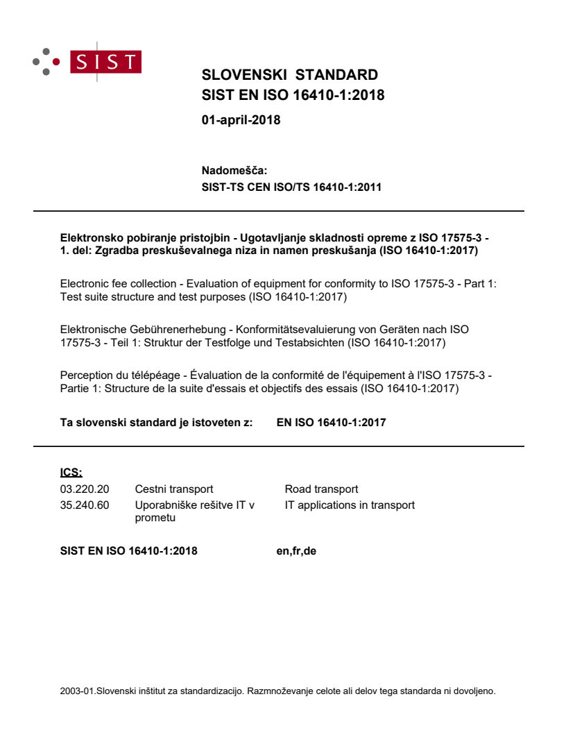 EN ISO 16410-1:2017 EN ISO 16410-1:2018 - Page 1 preview