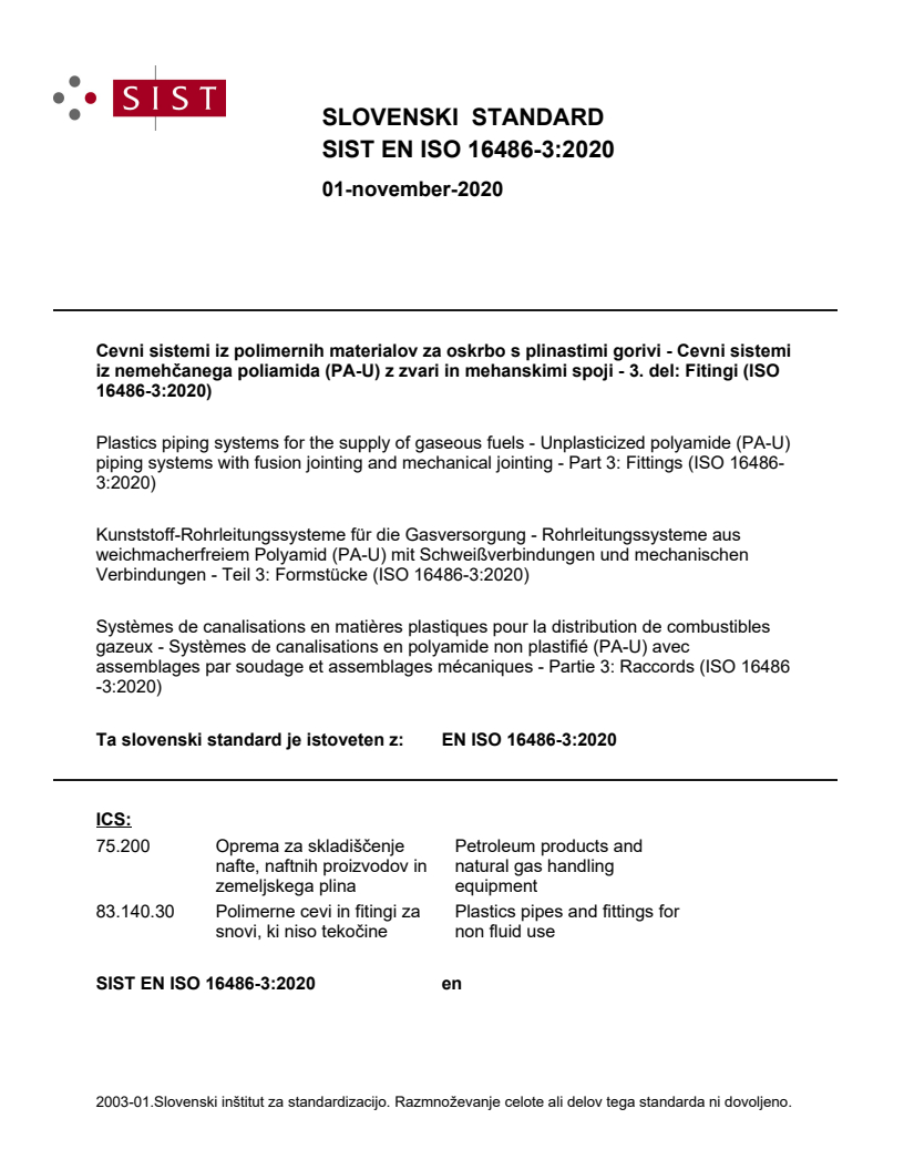 EN ISO 16486-3:2020 EN ISO 16486-3:2020 - Page 1 preview