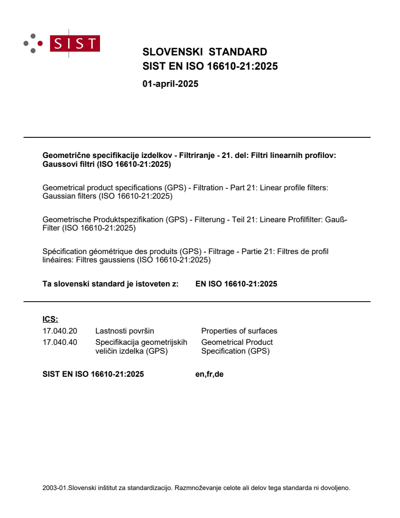EN ISO 16610-21:2025 EN ISO 16610-21:2025 - Page 1 preview