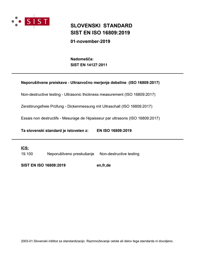 EN ISO 16809:2019 EN ISO 16809:2019 - Page 1 preview