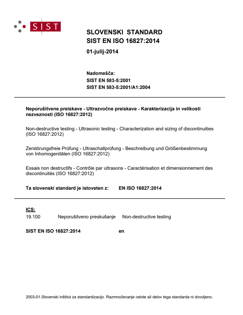 EN ISO 16827:2014 EN ISO 16827:2014 - Page 1 preview