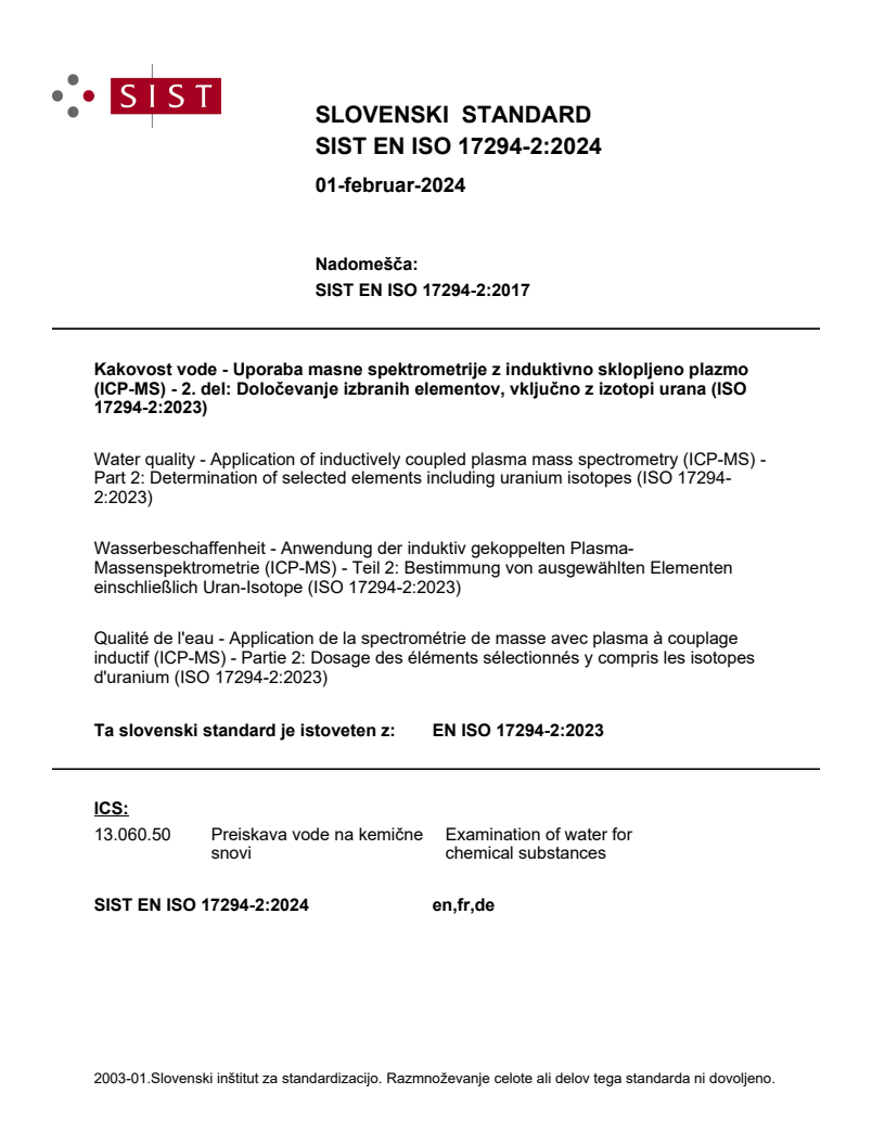 EN ISO 17294-2:2023 EN ISO 17294-2:2024 - Page 1 preview
