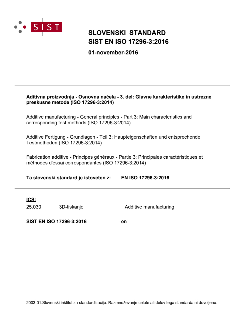 EN ISO 17296-3:2016 EN ISO 17296-3:2016 - Page 1 preview