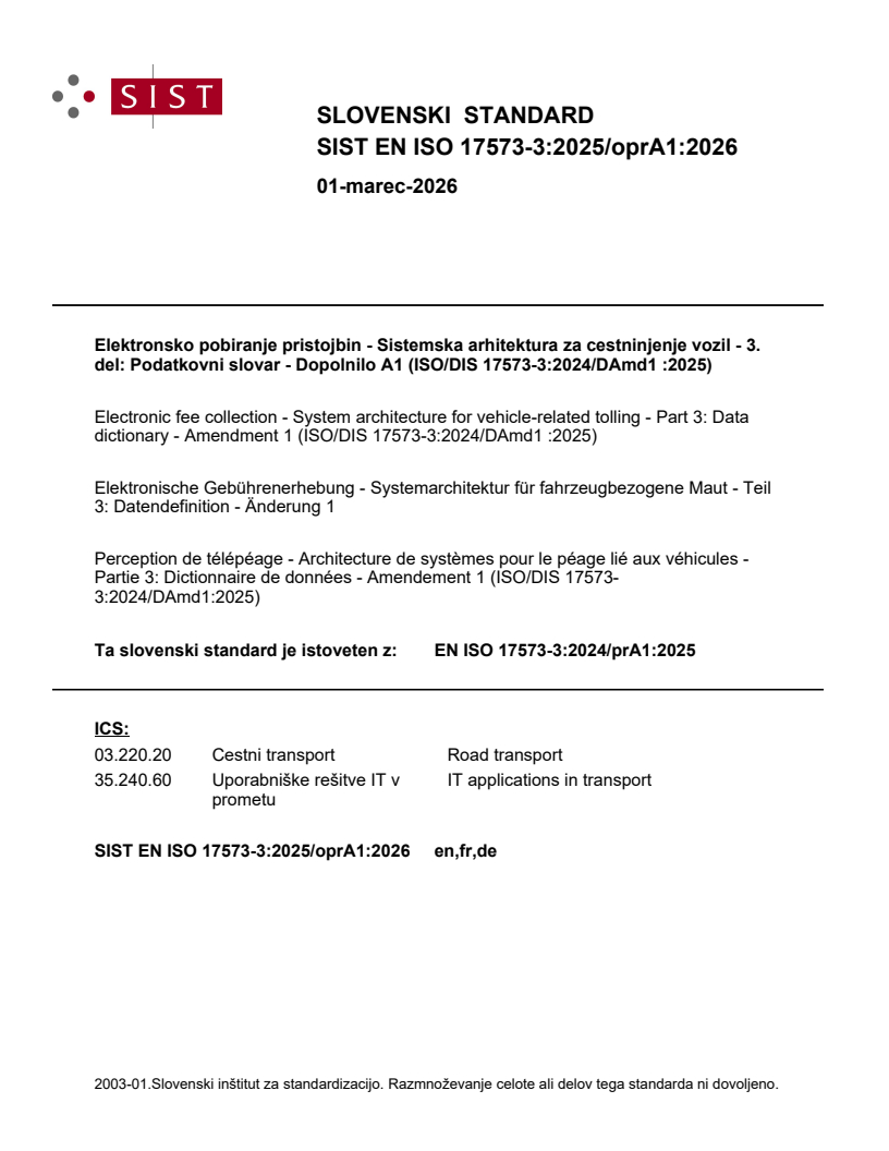 EN ISO 17573-3:2024/FprA1:2026 EN ISO 17573-3:2025/oprA1:2026 - Page 1 preview