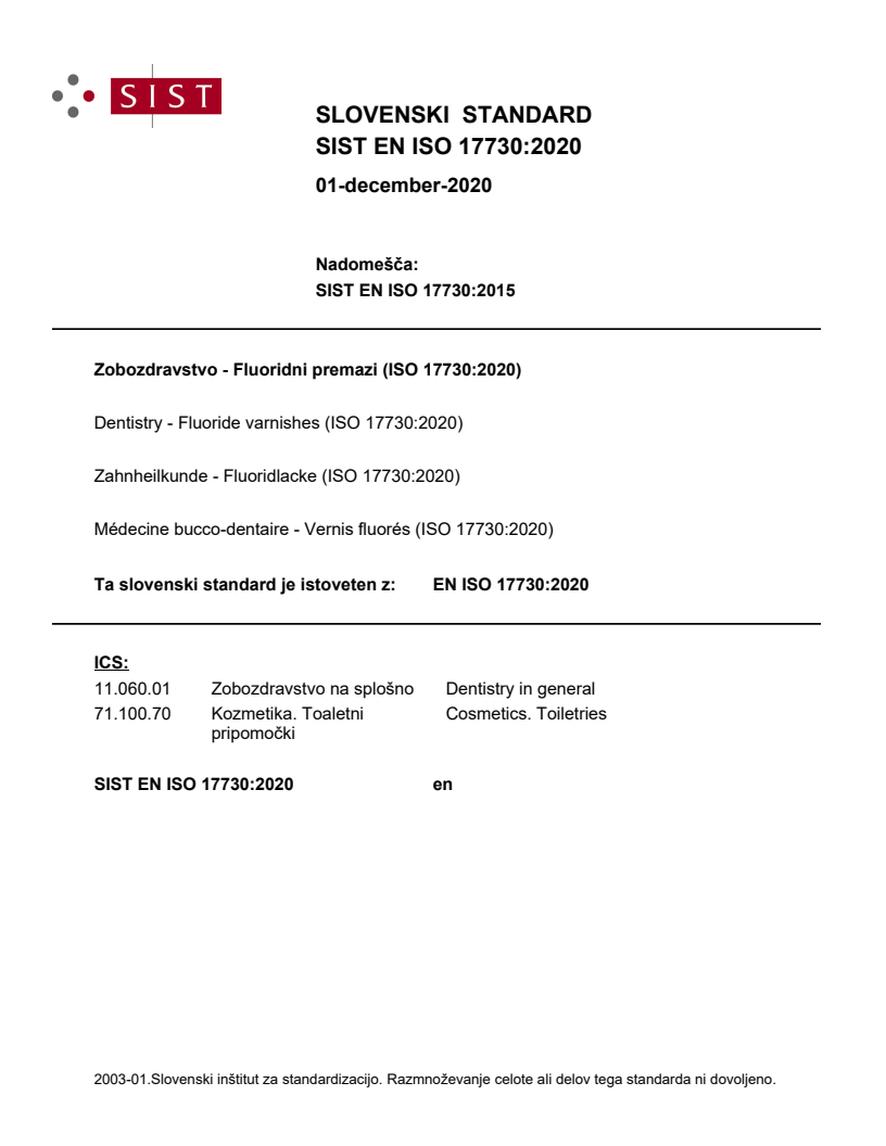 EN ISO 17730:2020 EN ISO 17730:2020 - BARVE - Page 1 preview